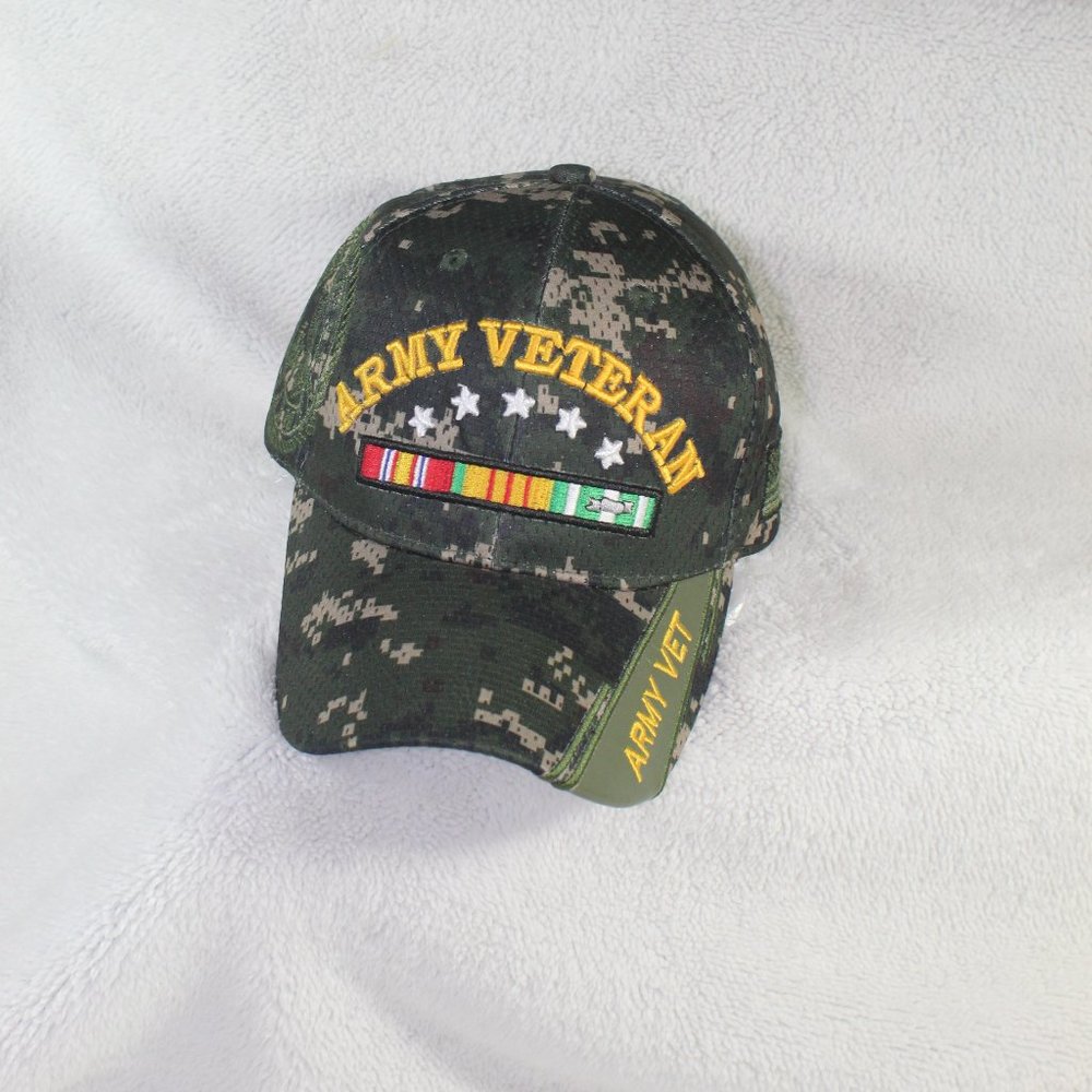 US Warriors Army Veteran Adjustable Hook & Loop Baseball Cap NWOT